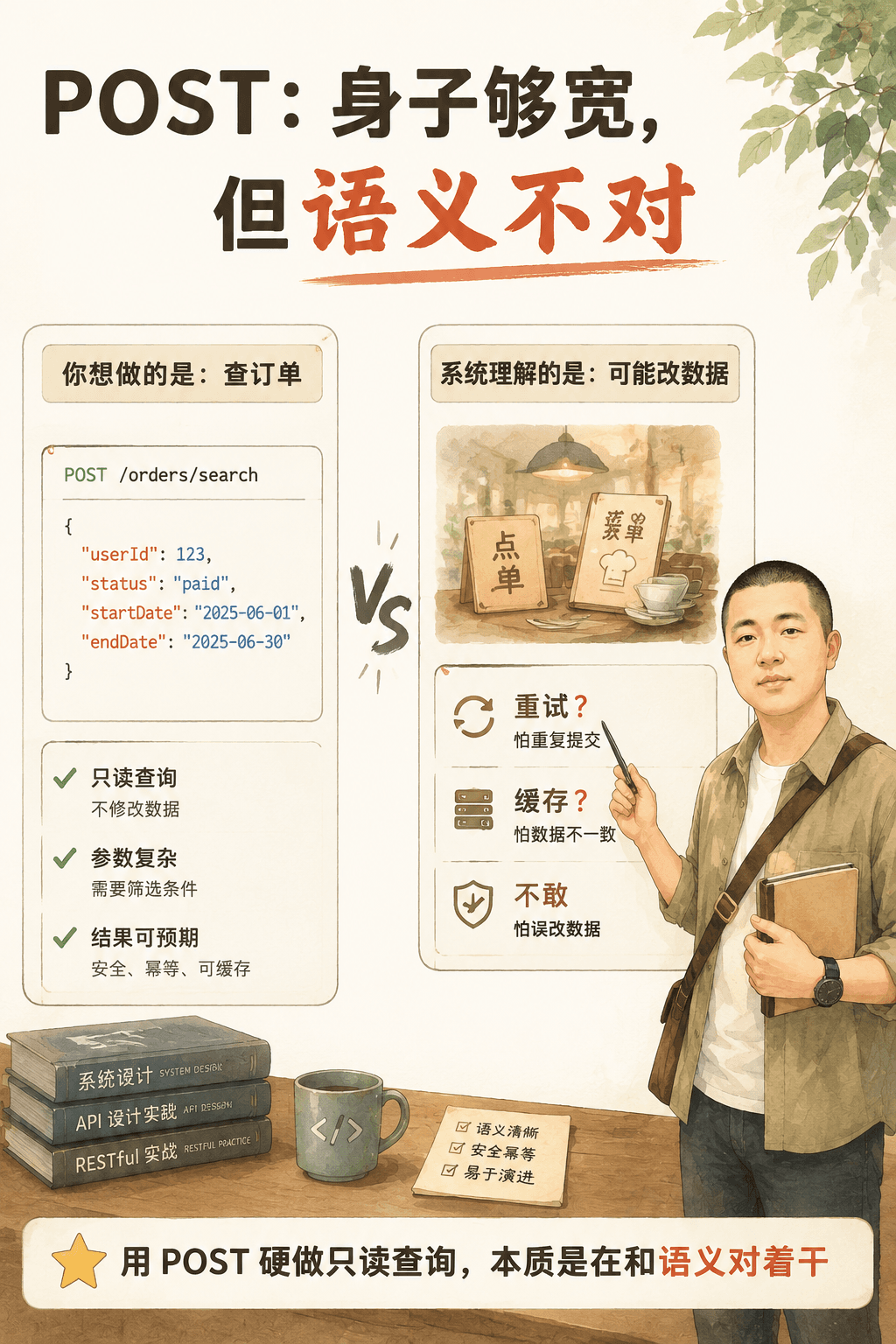 POST：身子够宽，但语义不对